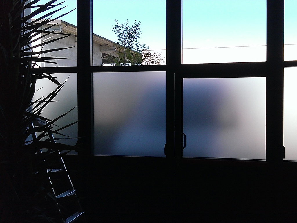 Vetrofanie effetto opaco per la copertura piena e totale di vetrate o porzioni di vetrine